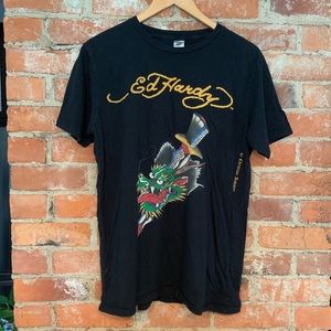 Ed Hardy Christian Audigier Dragon T Shirt Large